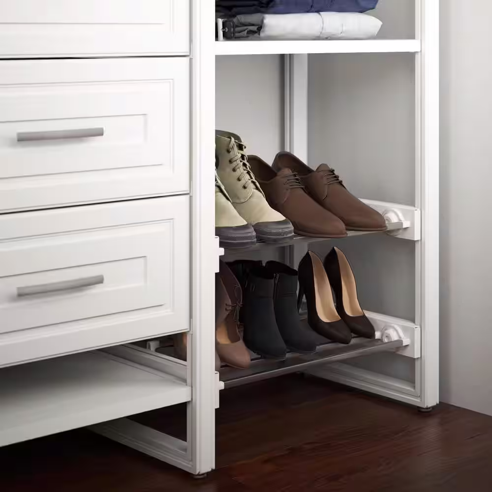 CLOSETS By LIBERTY 2.4 H 6-Pair 1-Tier White Steel Shoe Rack