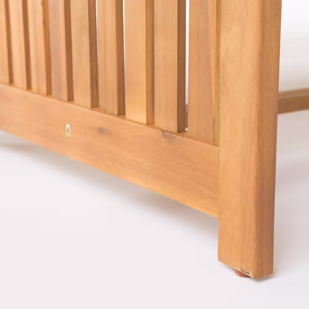 Noble House Carolina Brown 4-Piece Wood Patio Conversation Set with Beige Cushions