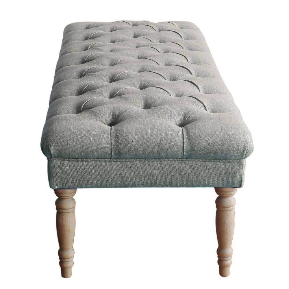 Homepop Gray Layla Tufted Bench
