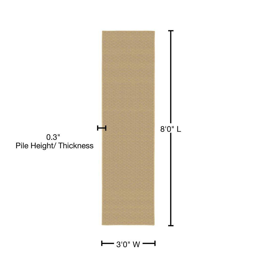 Garland Rug Medallion Tan 3 ft. x 8 ft. Runner Rug