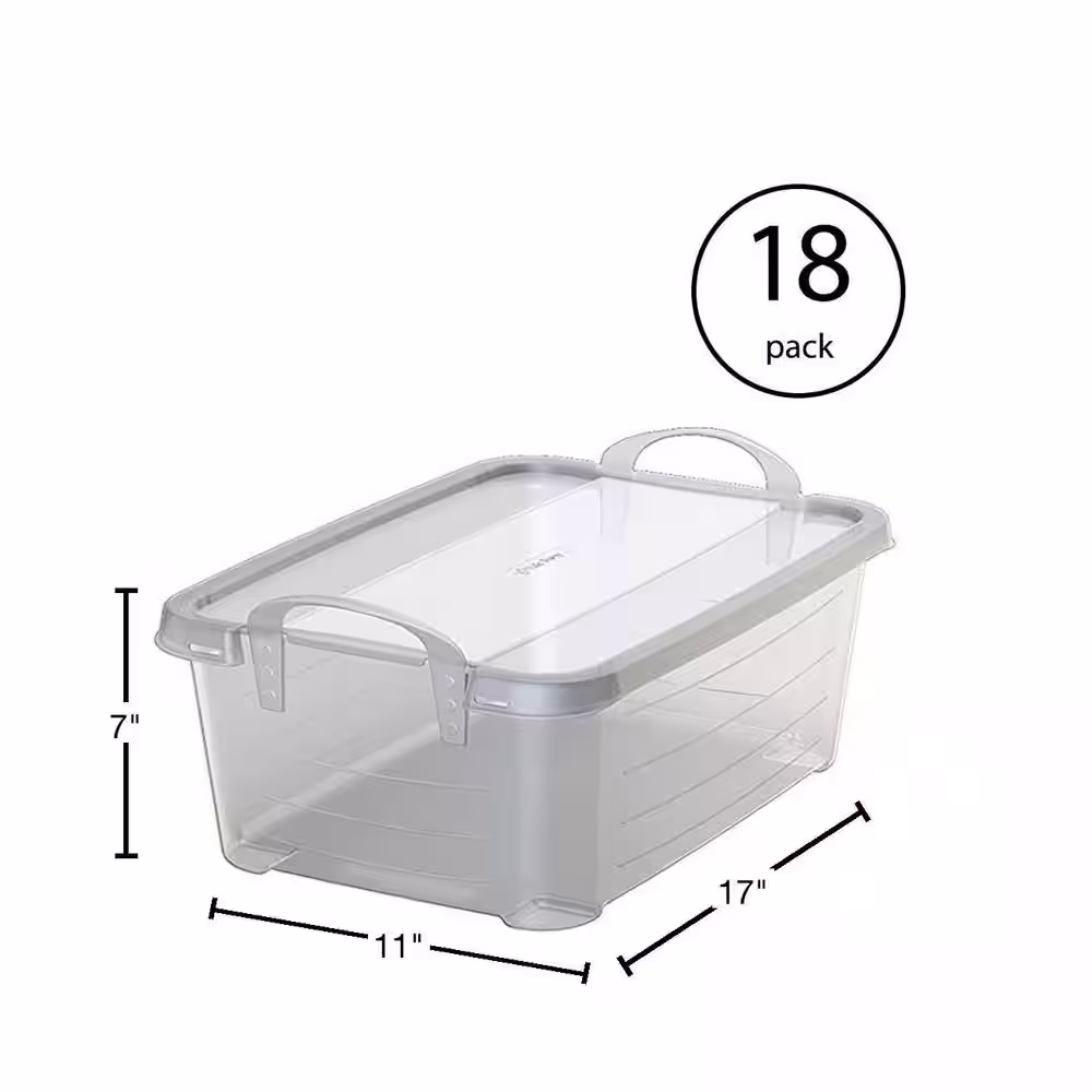 Life Story 14 Qt. Clear Stackable Organization Storage Box Container (18-Pack)