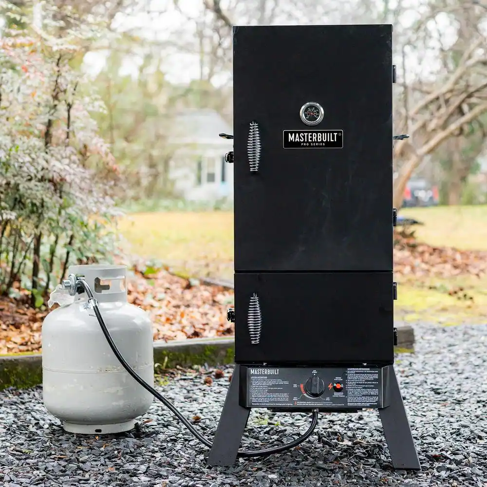 Masterbuilt 30 in. Dual Fuel Propane Gas and Charcoal Smoker in Black