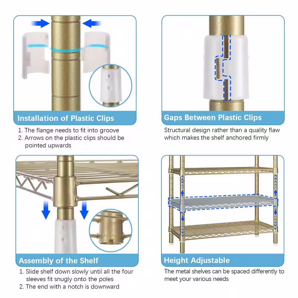 None Gold Metal Heavy Duty Garment Clothes Rack 69 in. W x 76 in. H