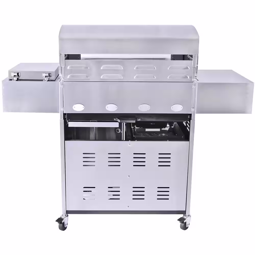 3 Embers 4-Burner Dual Fuel Propane Gas Grill with Radiant Embers Cooking System