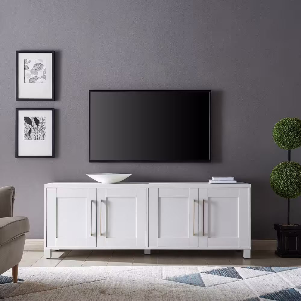 Meyer&Cross Chabot 68 in. White TV Stand Fits TV's up to 75 in.