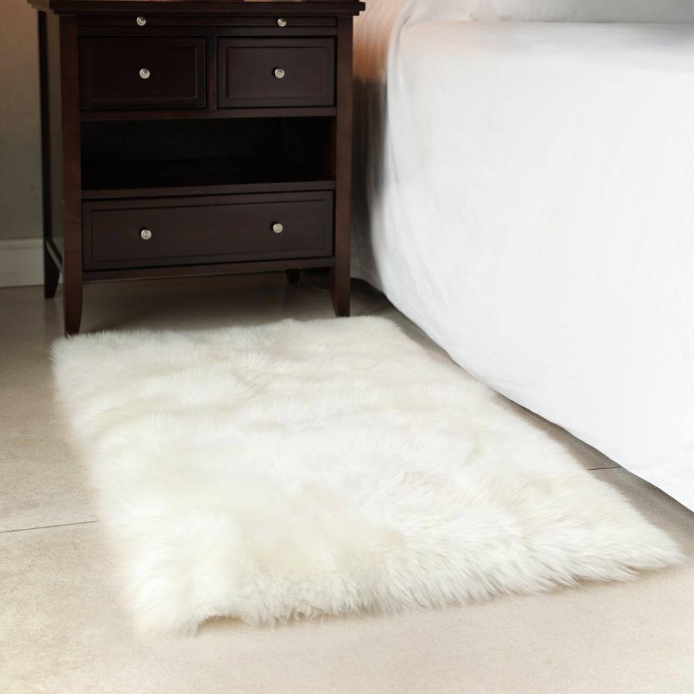 Home Decorators Collection Unshorn Sheepskin Natural White 2 ft. x 4 ft. Area Rug