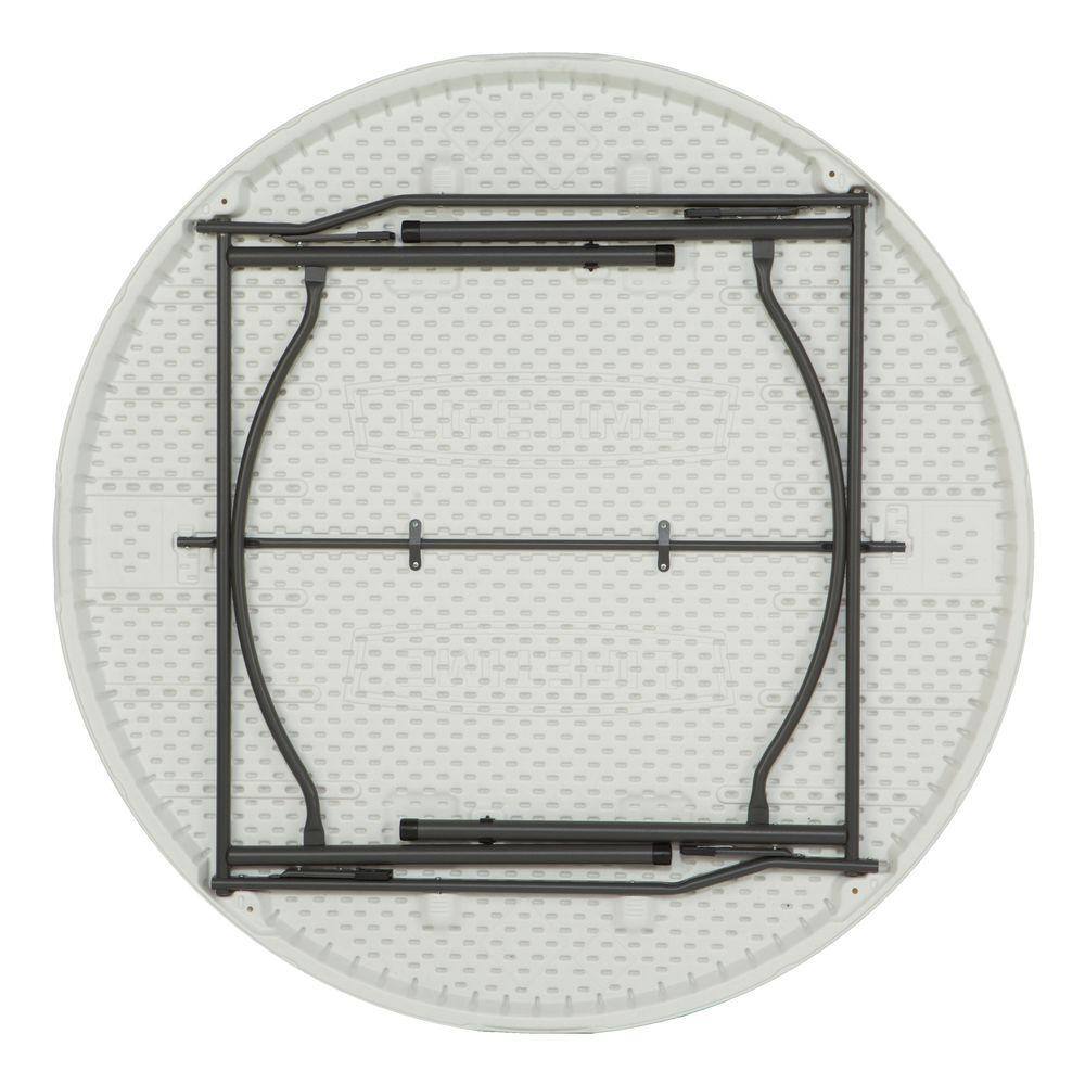 Lifetime 60 in. White Plastic Stackable Folding Banquet Table with Wheels (Set of 15)