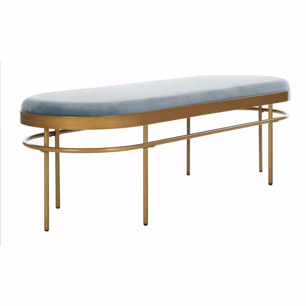 SAFAVIEH Sylva Blue/Gold Entryway Bench