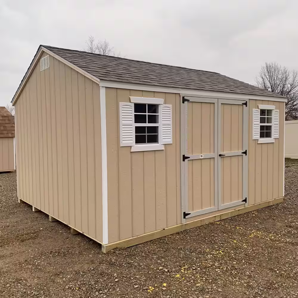 LITTLE COTTAGE CO. Value Workshop 10 ft. x 12 ft. Wood Shed Precut Kit with Floor