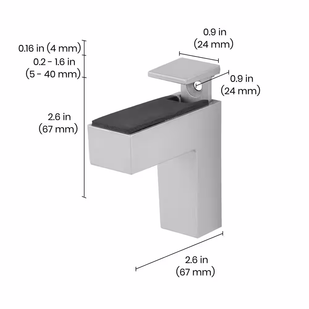 Dolle ELIOT 0.2 in.-1.6 in. Silver Adjustable Shelf Bracket (2-Pack)