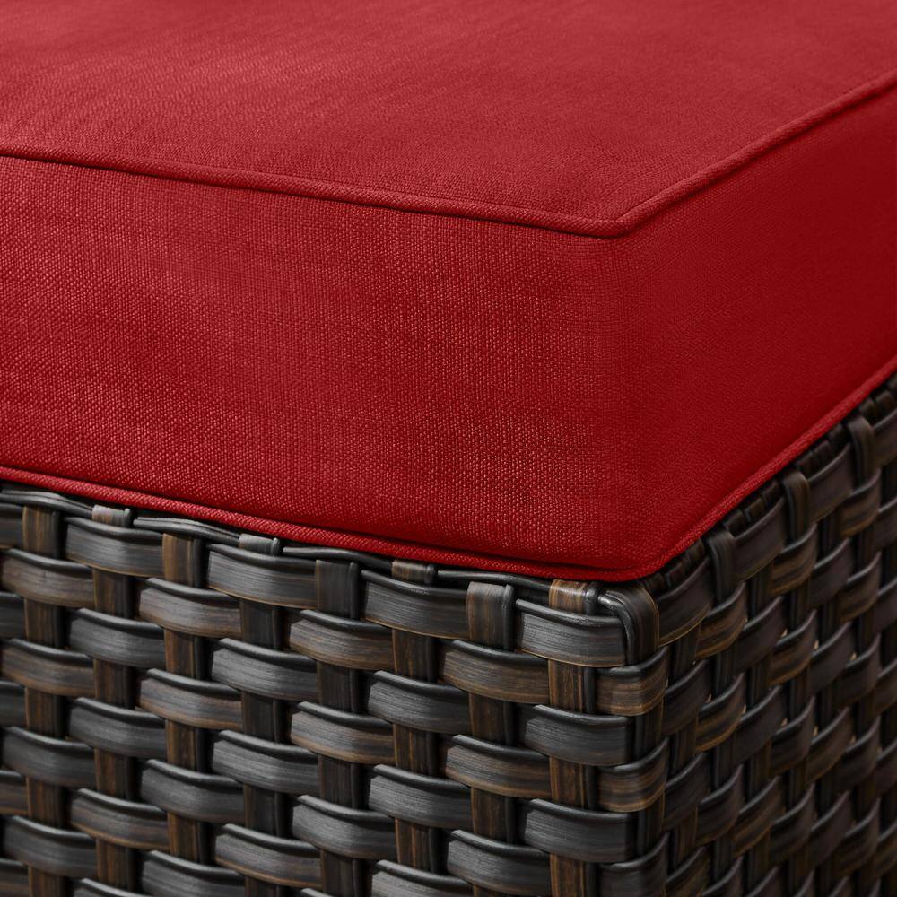 StyleWell Sharon Hill 5-Piece Wicker Patio Conversation with Chili Cushions