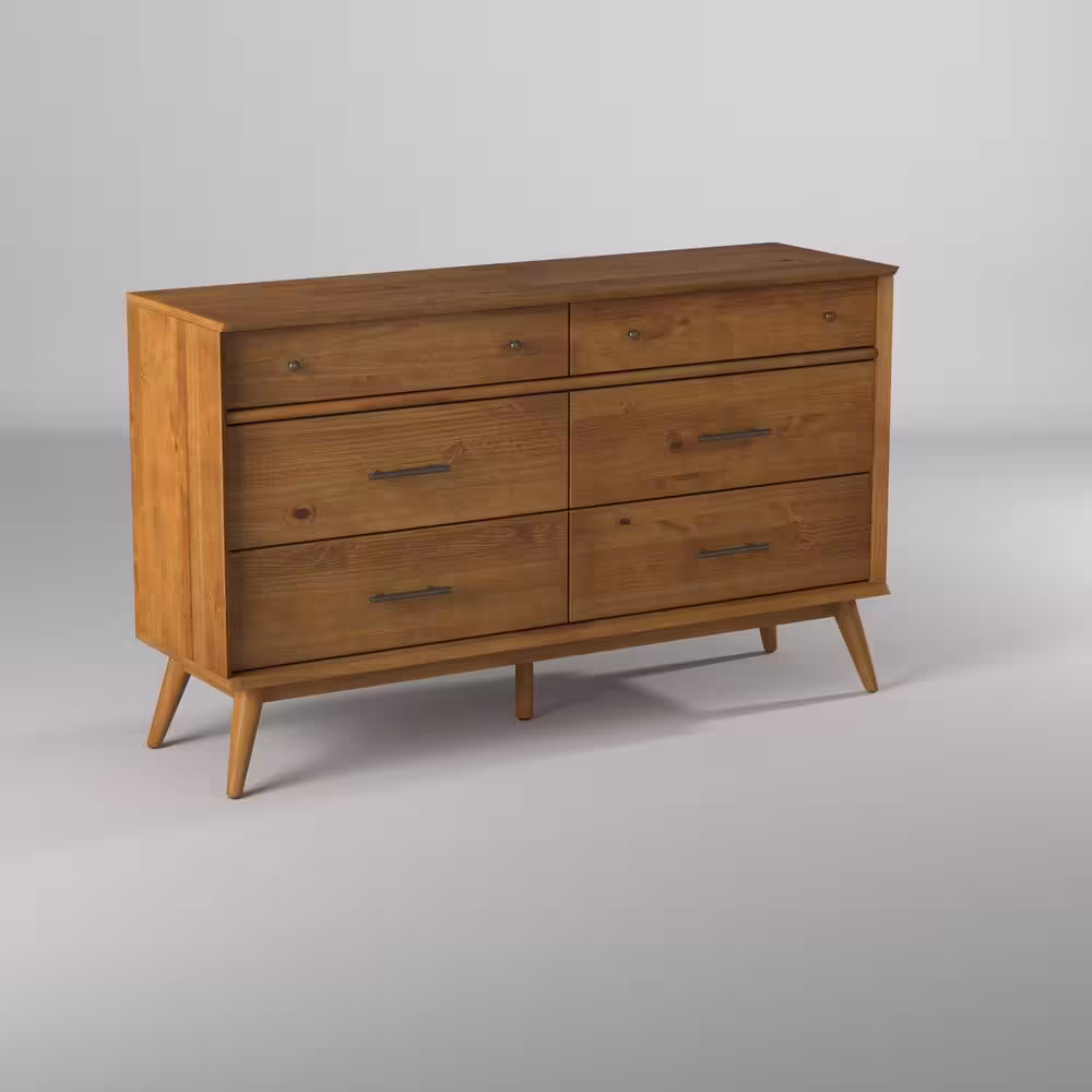 Camaflexi Mid-Century 6-Drawer Castanho Dresser