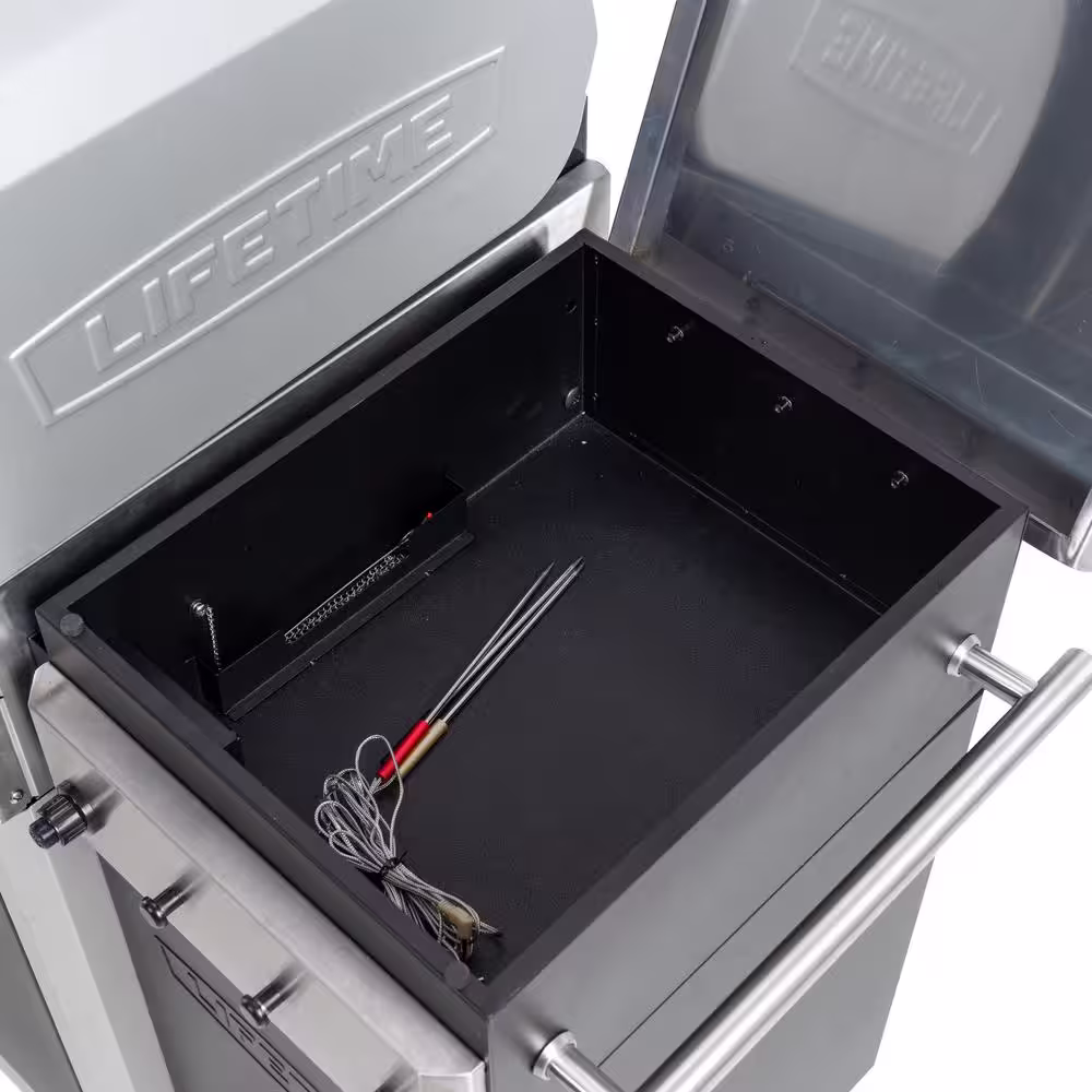 Lifetime 4-Burner Gas Grill and Pellet Smoker Combo in Black