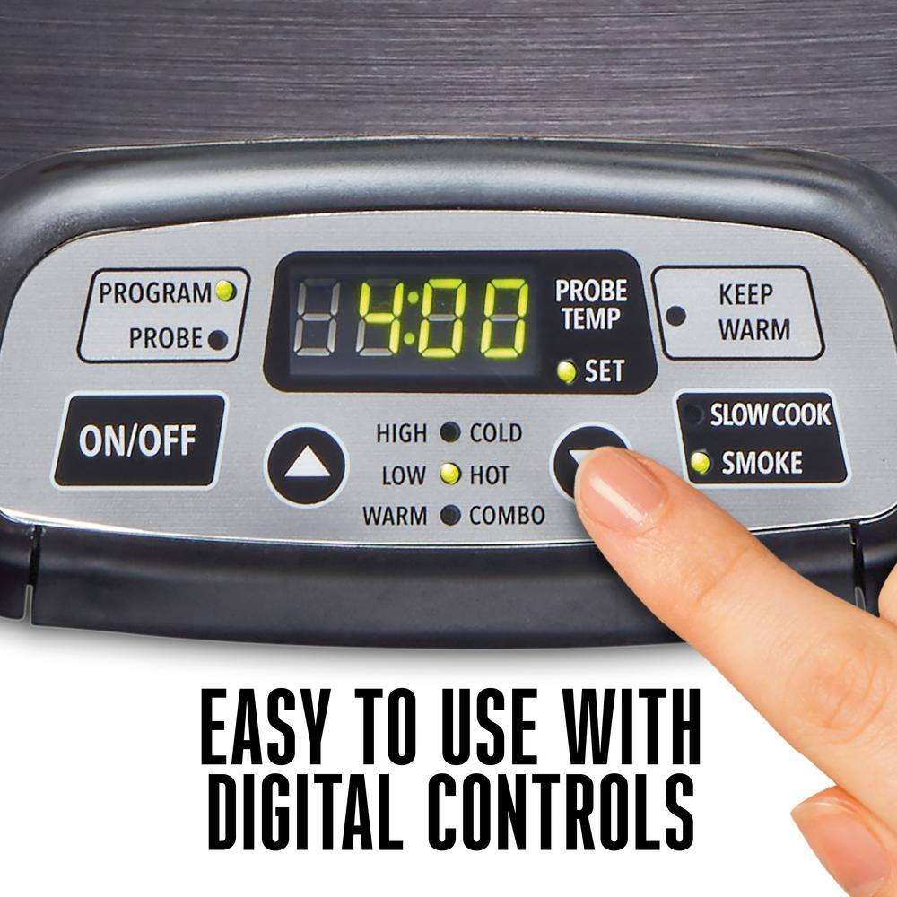 Weston 2-in-1 6 qt. Black Programmable Slow Cooker with Smoker