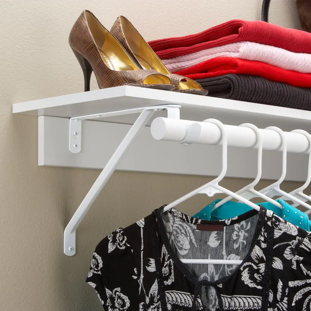 Everbilt White Adjustable Shelf Bracket and Rod Support