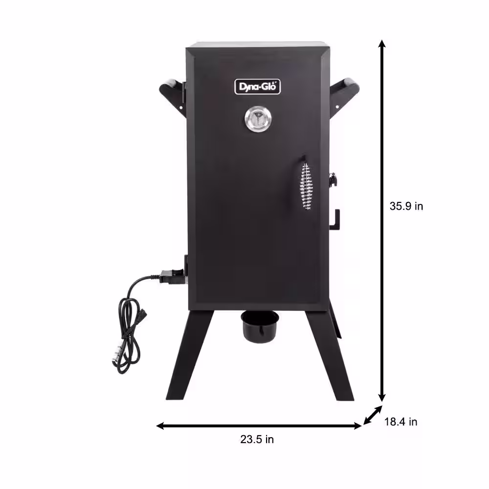 Dyna-Glo 30 in. Analog Electric Smoker in Black with Premium Vertical Smoker Cover