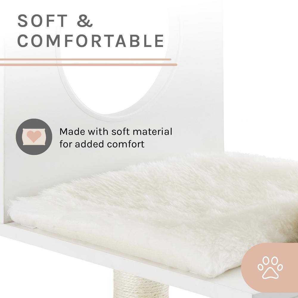 None Sheree 50 in. White Cat Tree