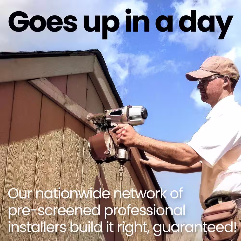 None Installed Halcyon 10 ft. x 12 ft. Wooden Shed with Metal Roof