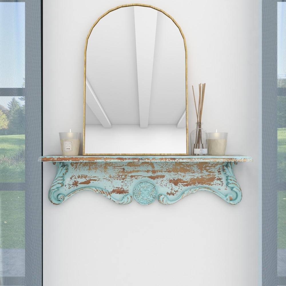 Litton Lane Brown 3-Shelves Wood Wall Shelf (Set of 3)