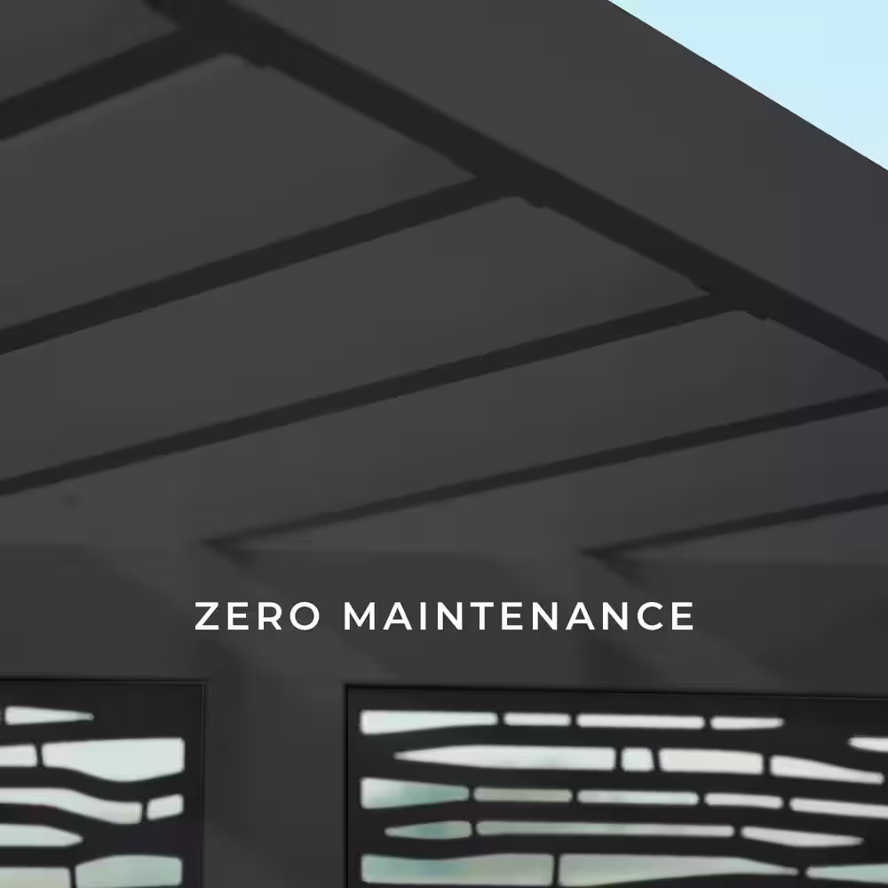 Backyard Discovery Glendale 8 ft. x 8 ft. Black Steel Modern Cabana Pergola with Conversation Seating in Indigo