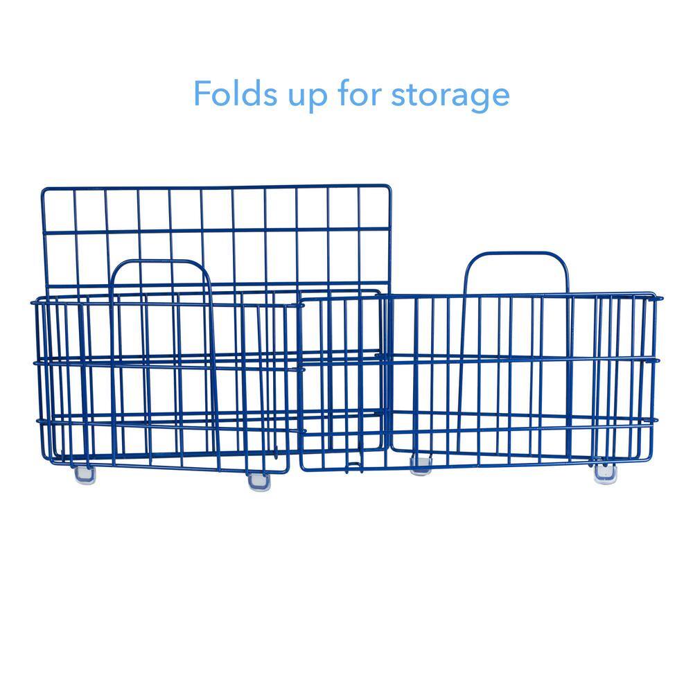 Amucolo 8.87 in. H x 16.42 in. W Blue Wire Basket