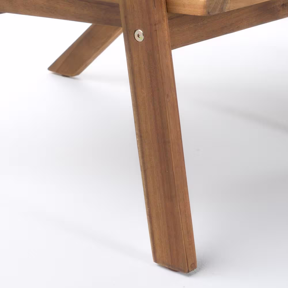 Noble House Panama Teak Finish 4-Piece Wood Patio Conversation Set with Grey Cushions