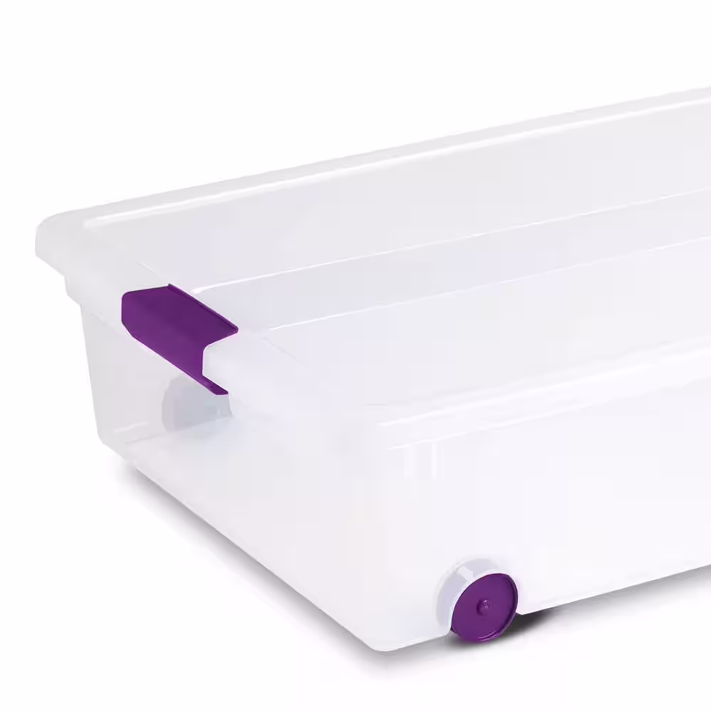 Sterilite 60 Qt. ClearView Latch Lid Wheeled Underbed Box