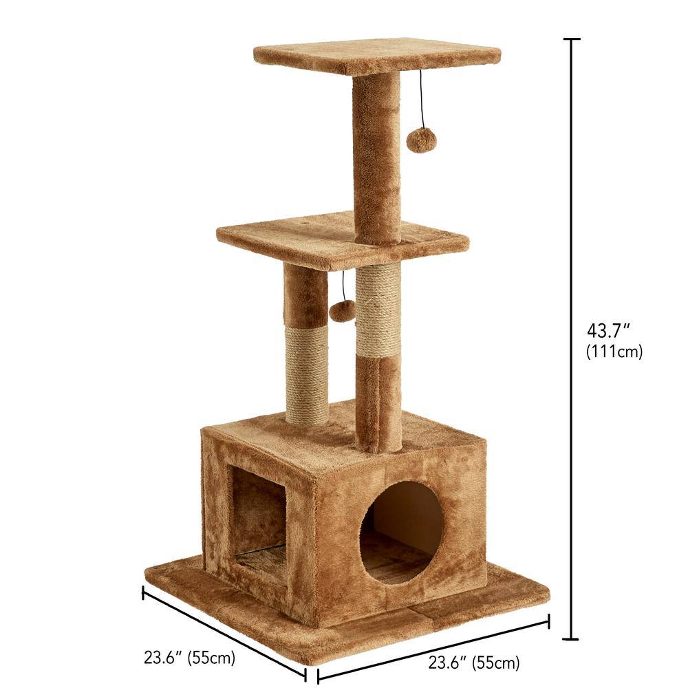 None 43.7 in. Willow Cat Tree with Condo and Perch