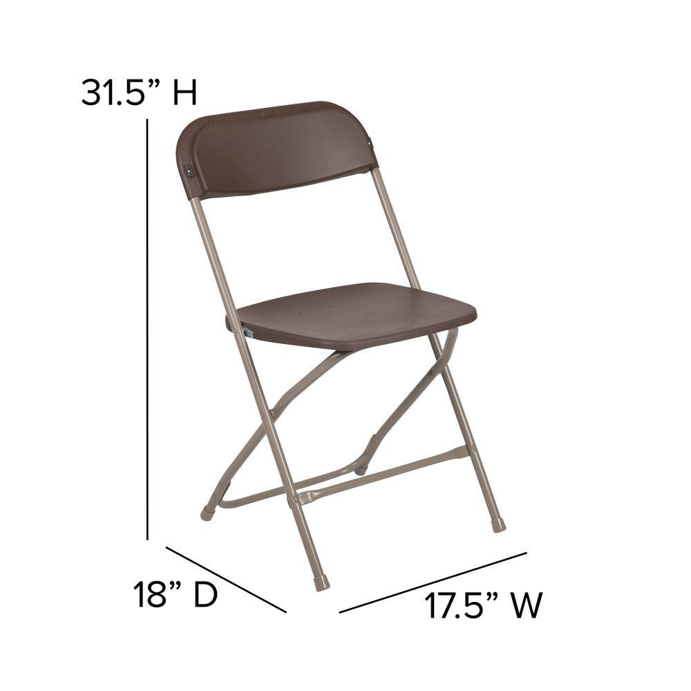 Carnegy Avenue Brown Metal Folding Chair (Set of 10)