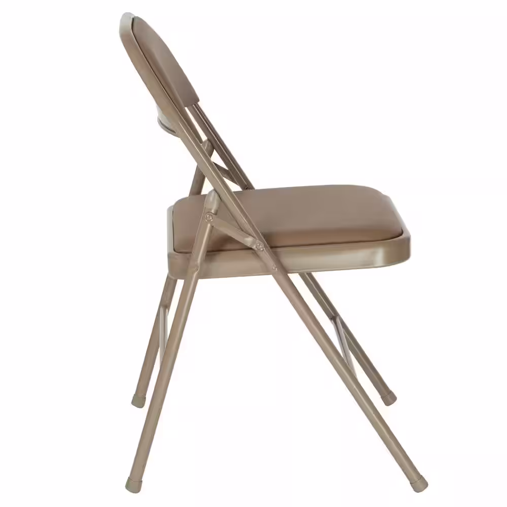 Carnegy Avenue Beige Metal Seat Folding Chair