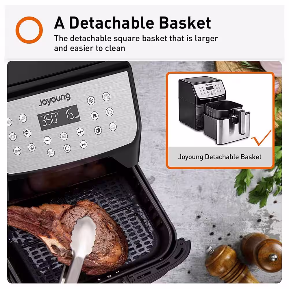 None 5.8 qt. Black Multi Tasker Double Basket Air Fryer with LED Touchscreen