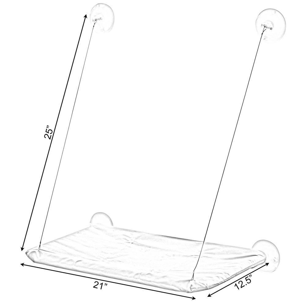 PAWSMARK Window Mounted Window Perch Cat Resting Bed Hanging Seat Shelf Pet Hammock