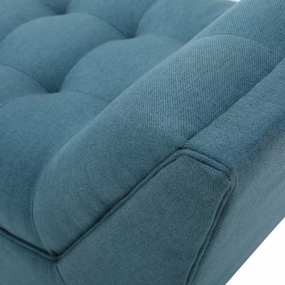 Noble House Demi Dark Teal Upholstered Bench (23.50 in. x 52 in. x 19.50 in.)