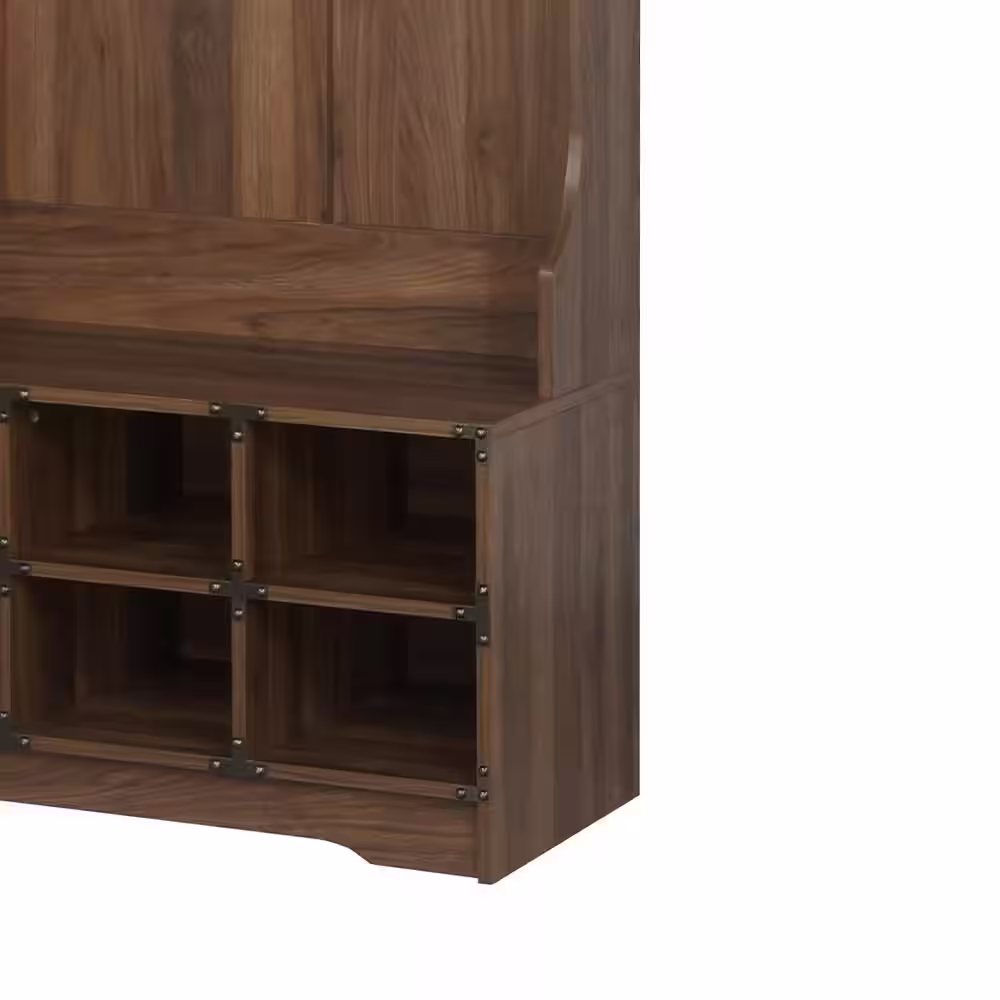 None Brunei Old Pine Hall Trees with Cubbies and Solid Wood