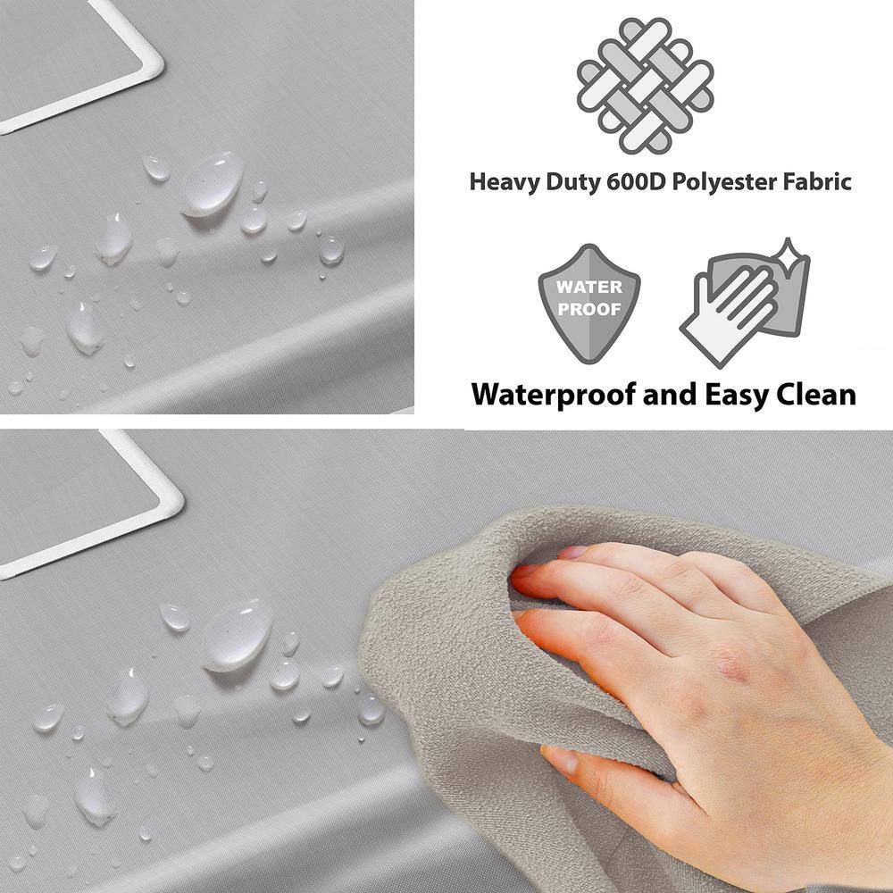 None 32.3 in. W x 17.5 in. D x 33 in. H Fabric Laundry Basket Hamper with Wheels Silver