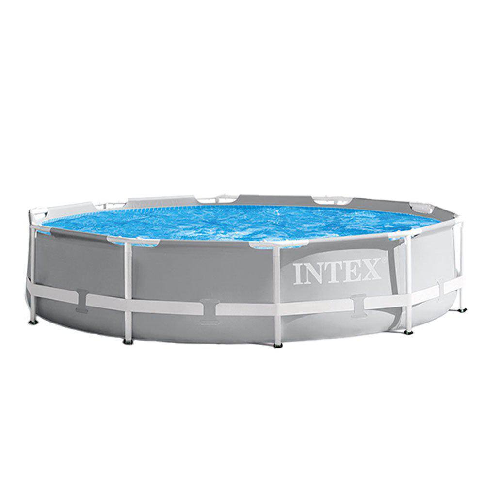 Intex 10 ft. Round 30 in. D Soft-Sided Metal Frame Pool with 10 ft. Above Ground Pool Cover