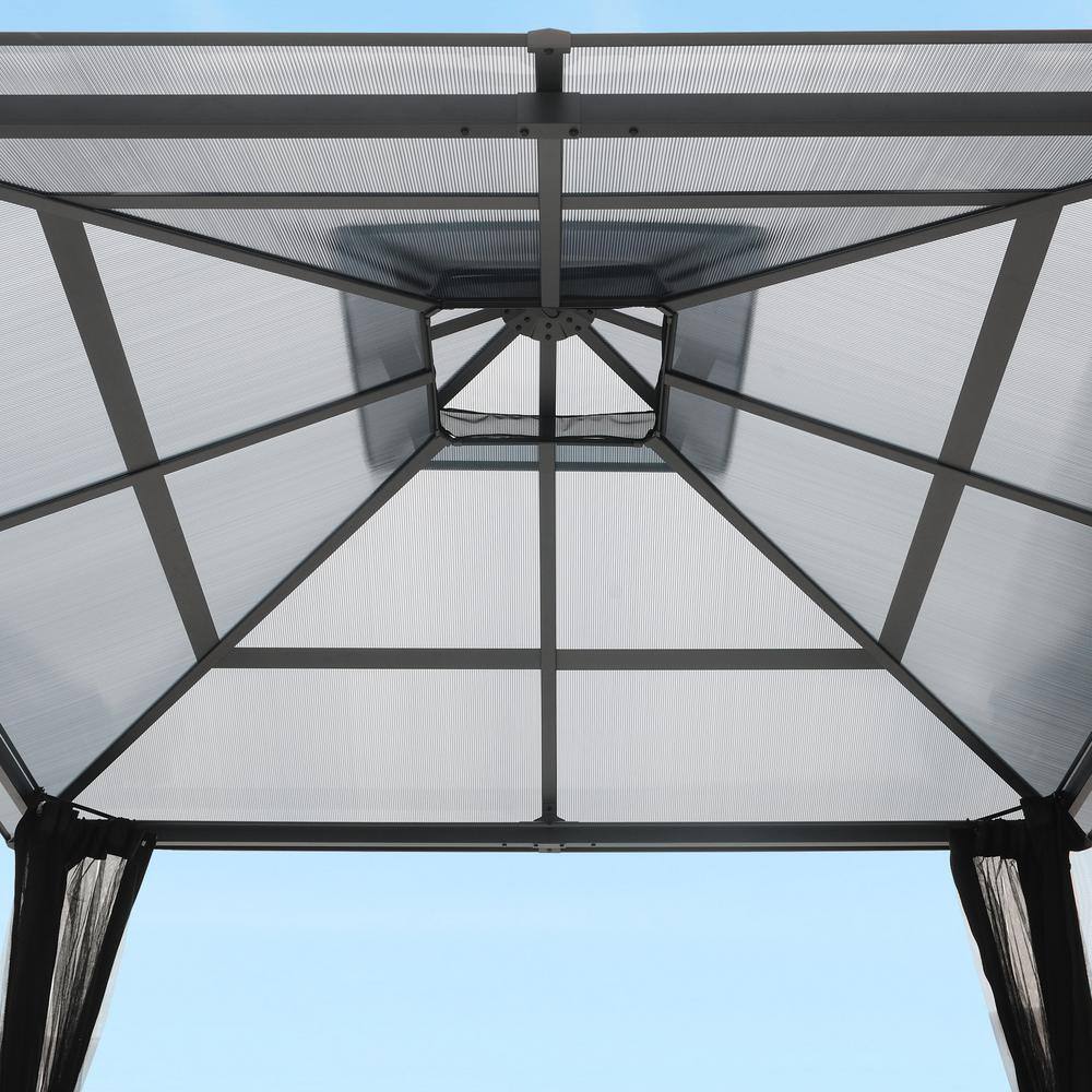 LAUREL CANYON 10 ft. x 10 ft. Polycarbonate Gazebo with Mosquito Netting (2-Tier)
