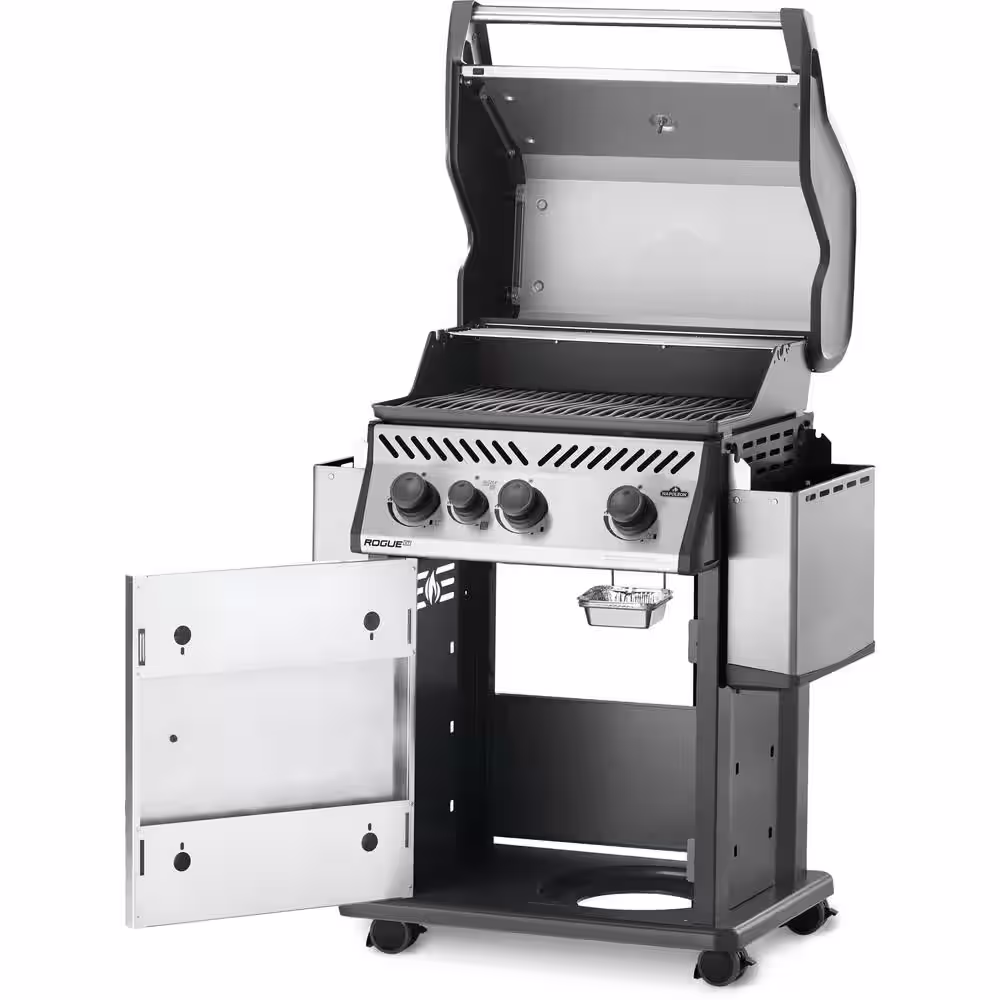 NAPOLEON Rogue 3-Burner Propane Gas Grill with Infrared Side Burner in Stainless Steel