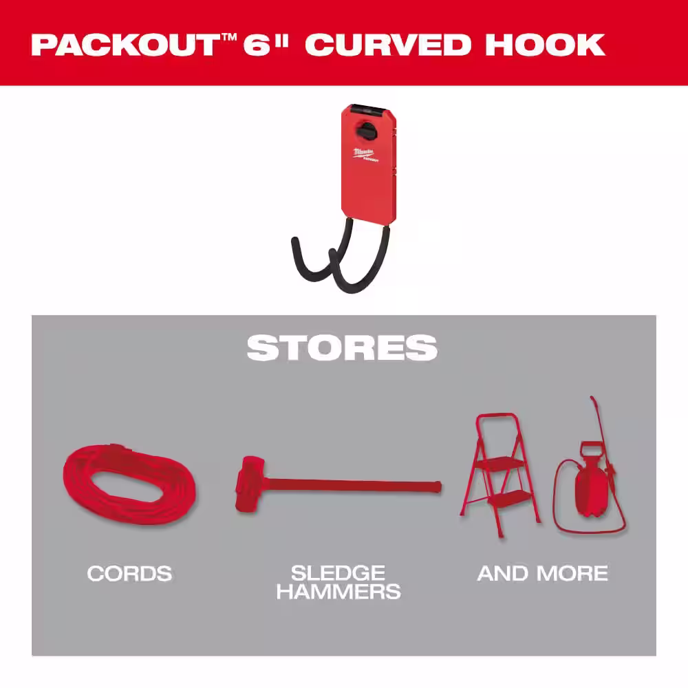 Milwaukee PACKOUT Curved Utility Hook (4-Pack)