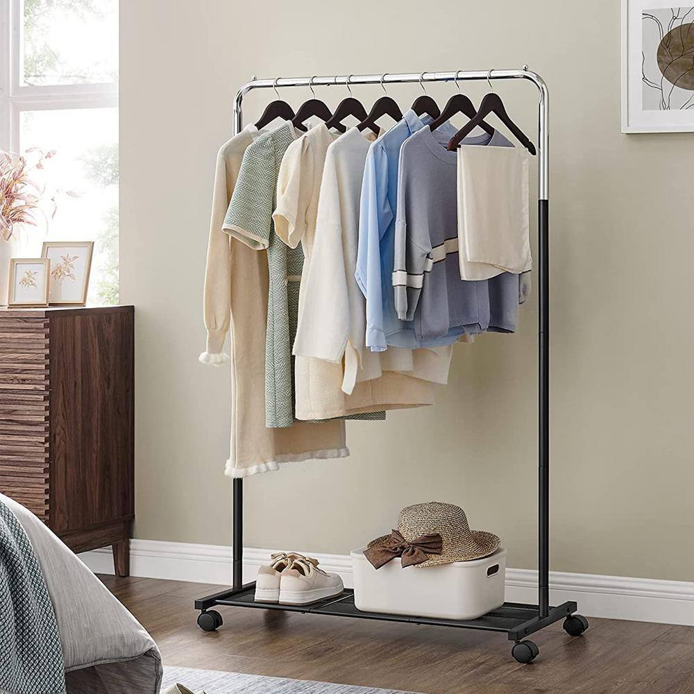 None Chrome Metal Garment Clothes Rack 36 in. W x 62 in. H