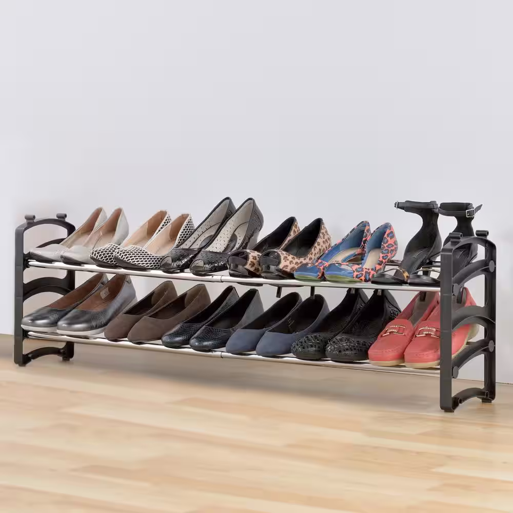 Seville Classics 25.19 H 20-Pair Black Steel Shoe Rack
