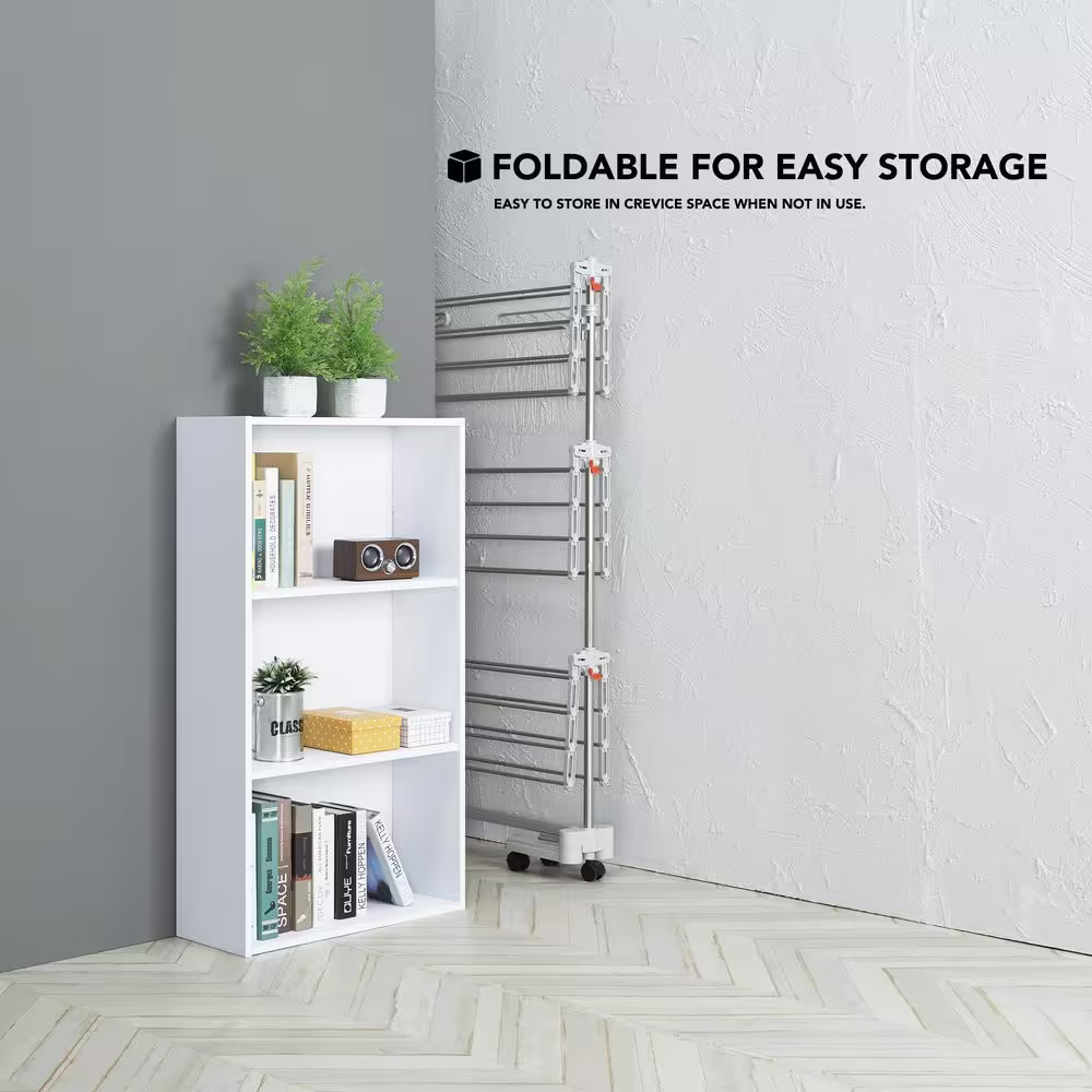 Hulife 57 1/2 in. x 55 in. 3-Tier Foldable Clothes Drying Rack