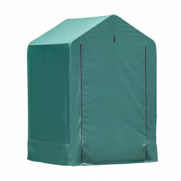 ShelterLogic 4 ft. x 4 ft. x 6 ft. Green Garden Shed with Metal Frame and Fabric Cover