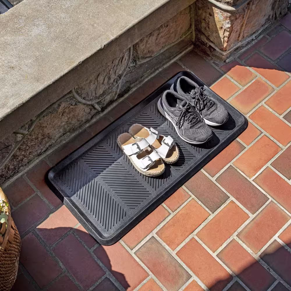 Mohawk Home Rubber Black 16 in. x 32 in. Boot Tray Mat