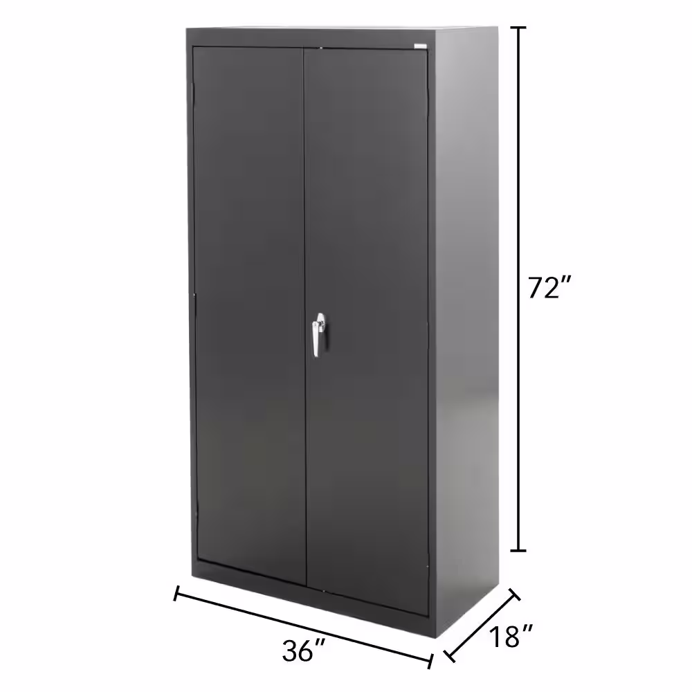 Sandusky Classic Series Steel Combination Cabinet with Adjustable Shelves in Black (72 in. H x 36 in. W x 18 in. D)