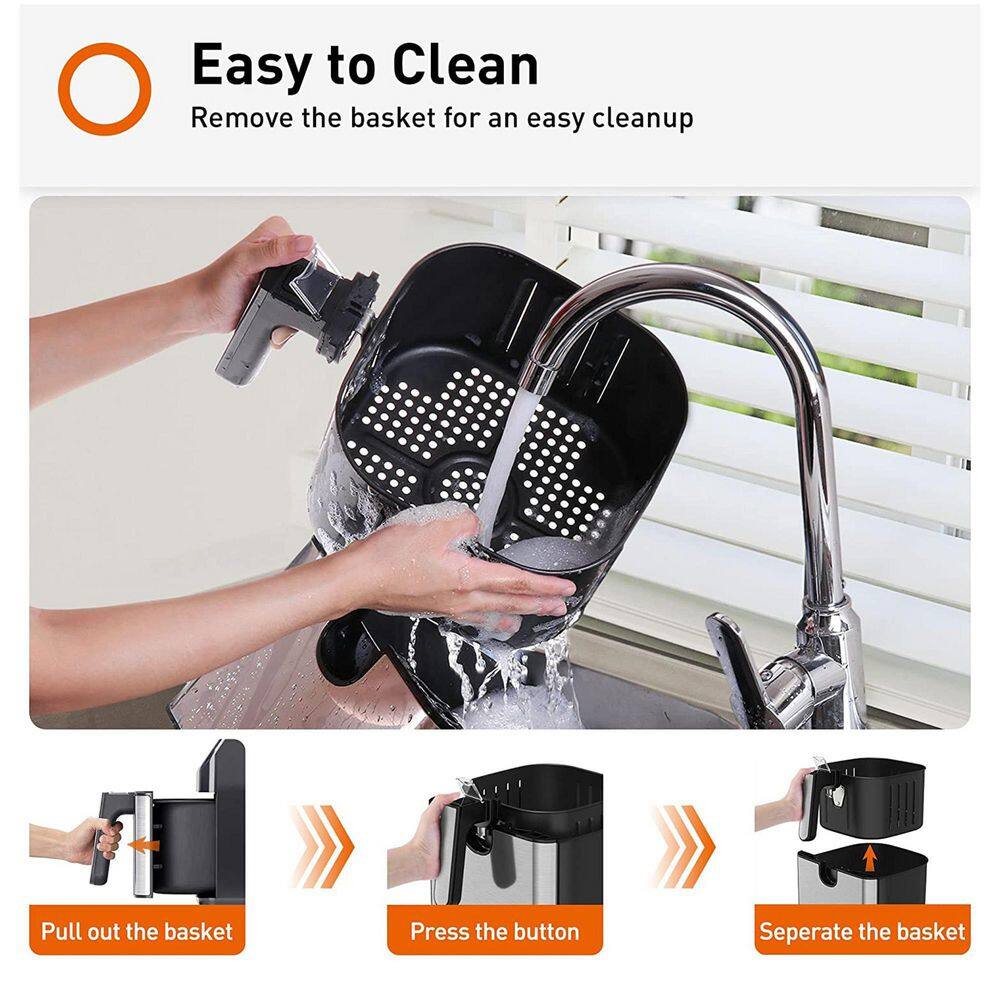 None 5.8 qt. Black Multi Tasker Double Basket Air Fryer with LED Touchscreen