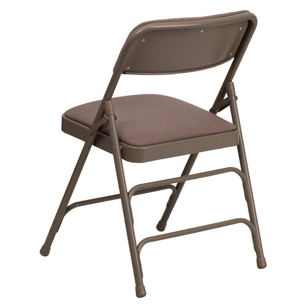 Carnegy Avenue Beige Fabric/Beige Frame Metal Folding Chair (2-Pack)