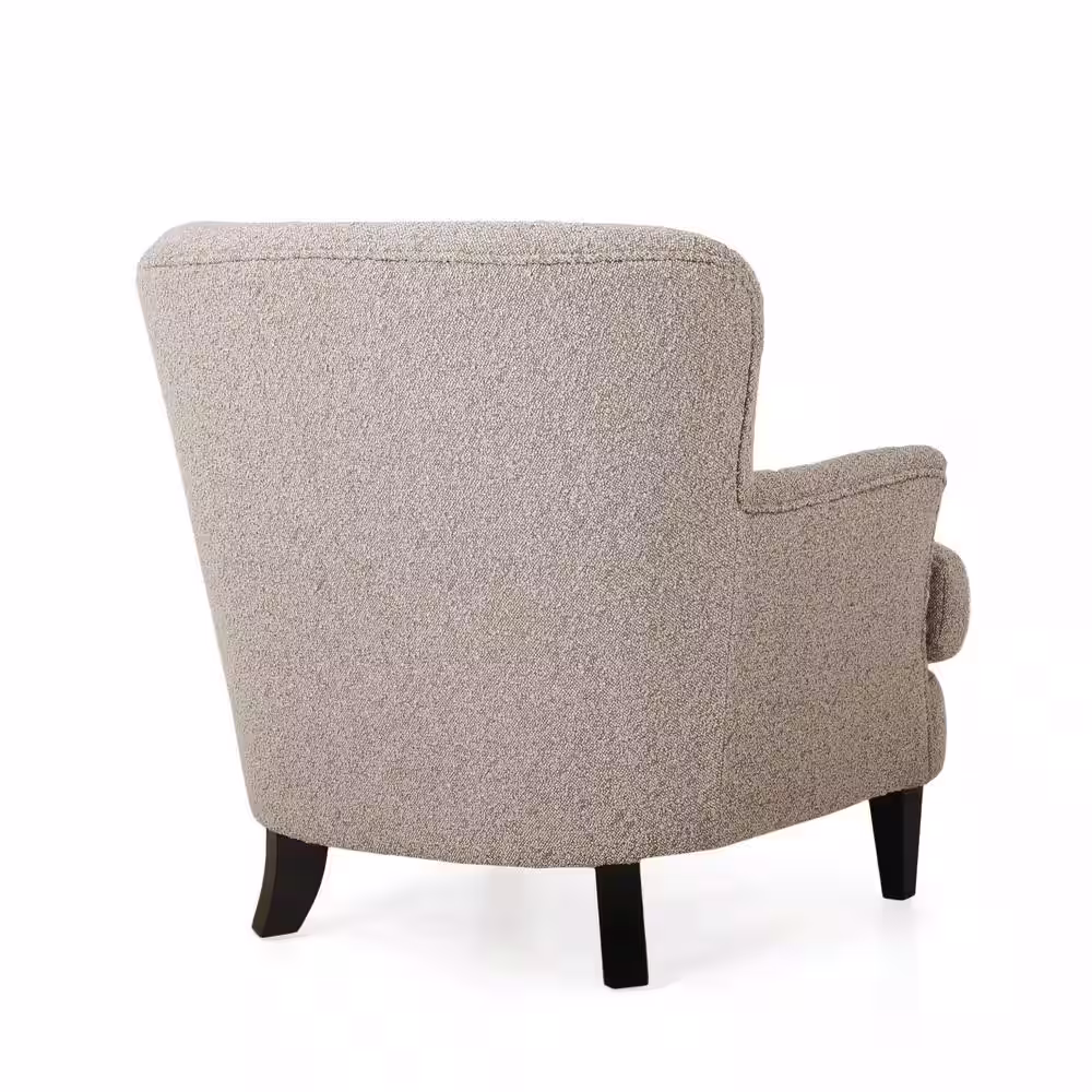 Noble House Willey Stone and Matte Black Boucle Club Chair
