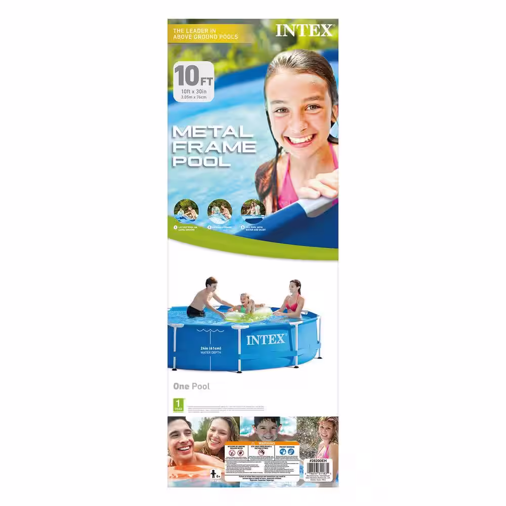 Intex 10 ft. x 2.5 ft. Round Metal Frame Backyard Above Ground Swimming Pool (Frame Only)