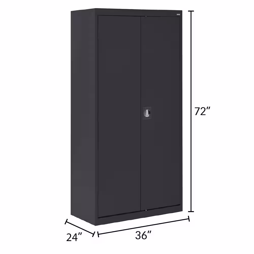 Sandusky Welded ( 36 in. W x 72 in. H x 24 in. D ) Steel Wardrobe Freestanding Cabinet in Black